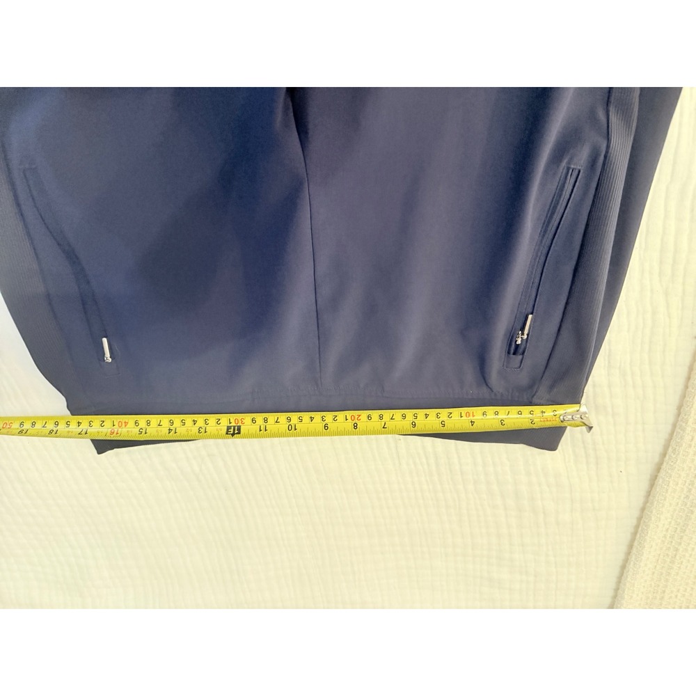 Chicos Zenergy Navy Blue Ribbed Side Panel Ankle Pants 1.5R US 10R Zip Pockets - Picture 8 of 9